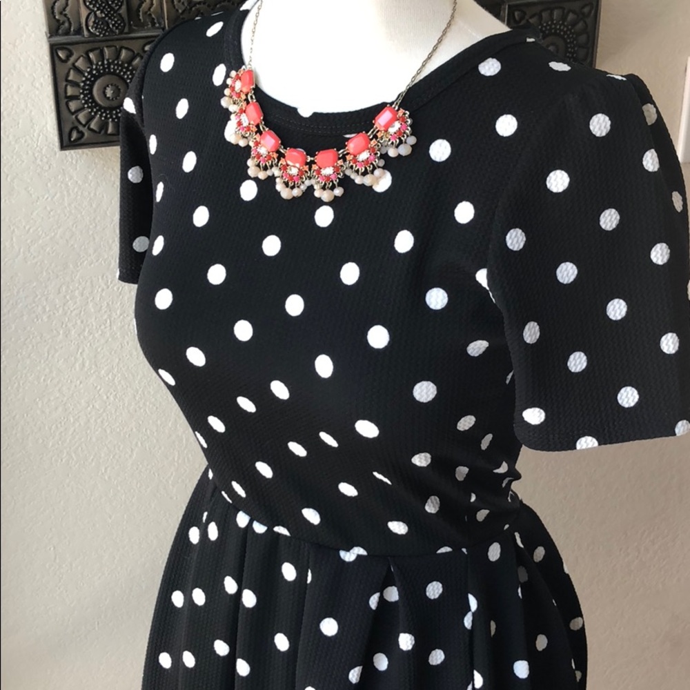 Lularoe Amelia Black/white polka dot 🦄